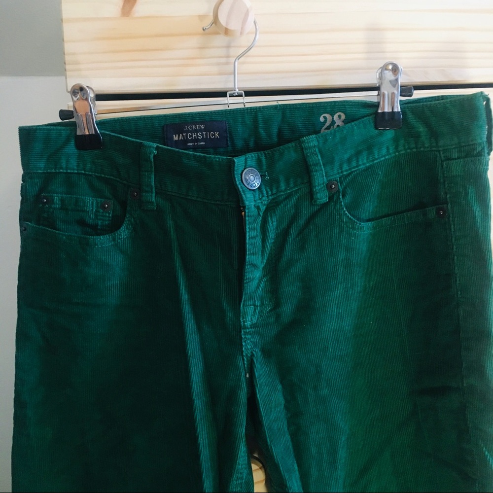 J Crew Dark green corduroy pants